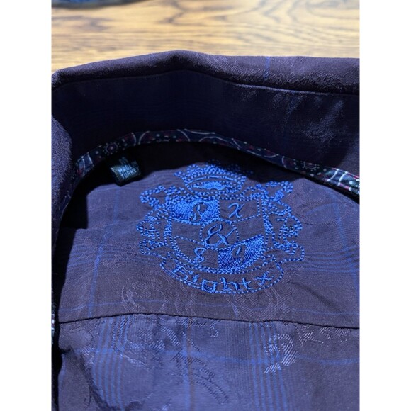 Eight & X Men’s Button Up Shirt Medium Purple Vintage Long Sleeve - Picture 3 of 8